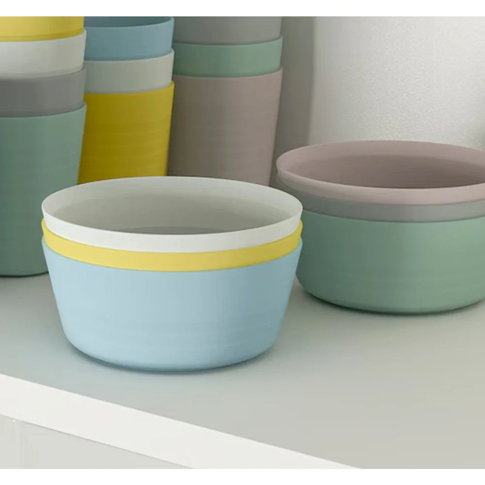 NEW IKEA KALAS 6 Piece Plastic Kid's Children's Babies Pastel Bowls Set Lot